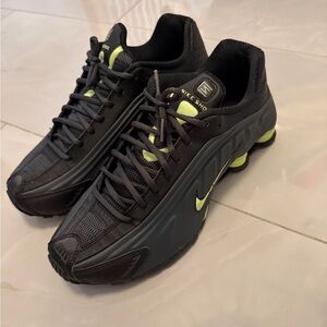 Nike Shox NZ Men's Black and Neon Sneakers - Vintage Like New!